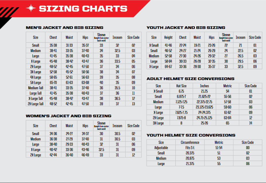 Ski Brake Size Chart