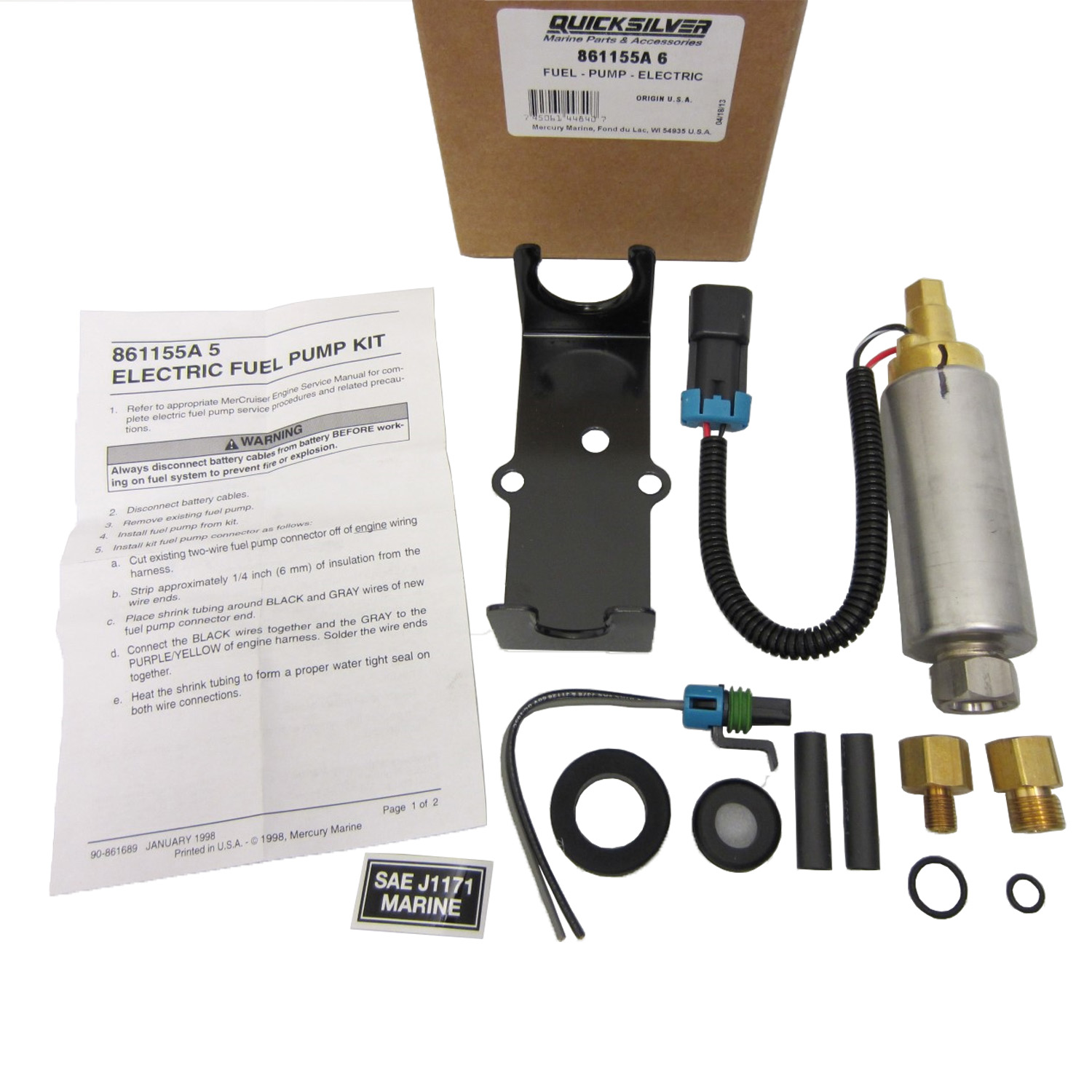 Mercruiser New OEM Factory Electric Fuel Pump Kit 861155A5, 861155A6 | eBay