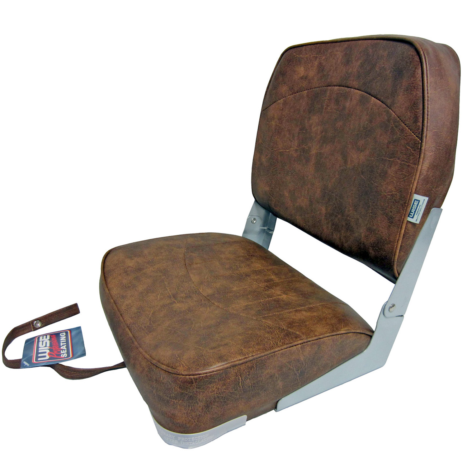 Wise New Fishing Boat Seat Chair BROWN Composite Base/Bottom Fold Down