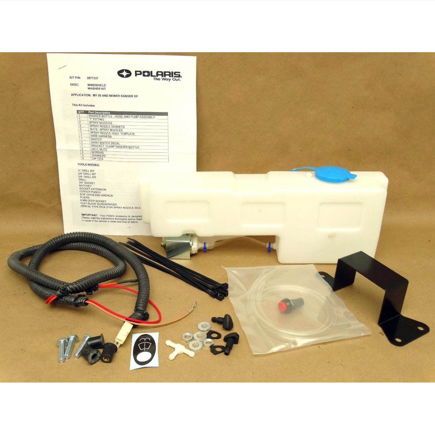 Polaris New OEM Windshield Washer Fluid Tank Kit 2877337 Ranger 800 700