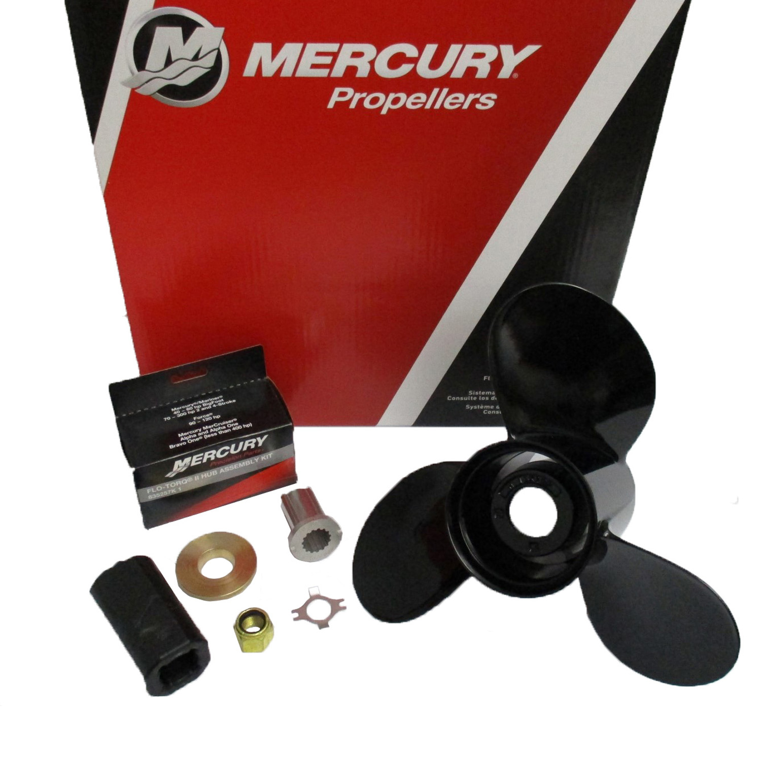 Mercury New OEM Black Max Propeller 13-3/4x15 Prop 48-77342A45 13.75" x 15 Pitch - Picture 1 of 12